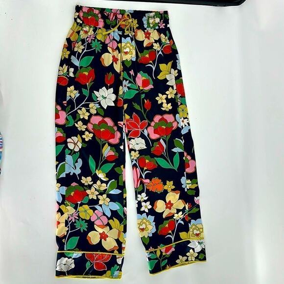 Woman’s kate spade new york XXS Flower Bed Twill Pants Flower Patterns Wide Leg - Picture 9 of 14